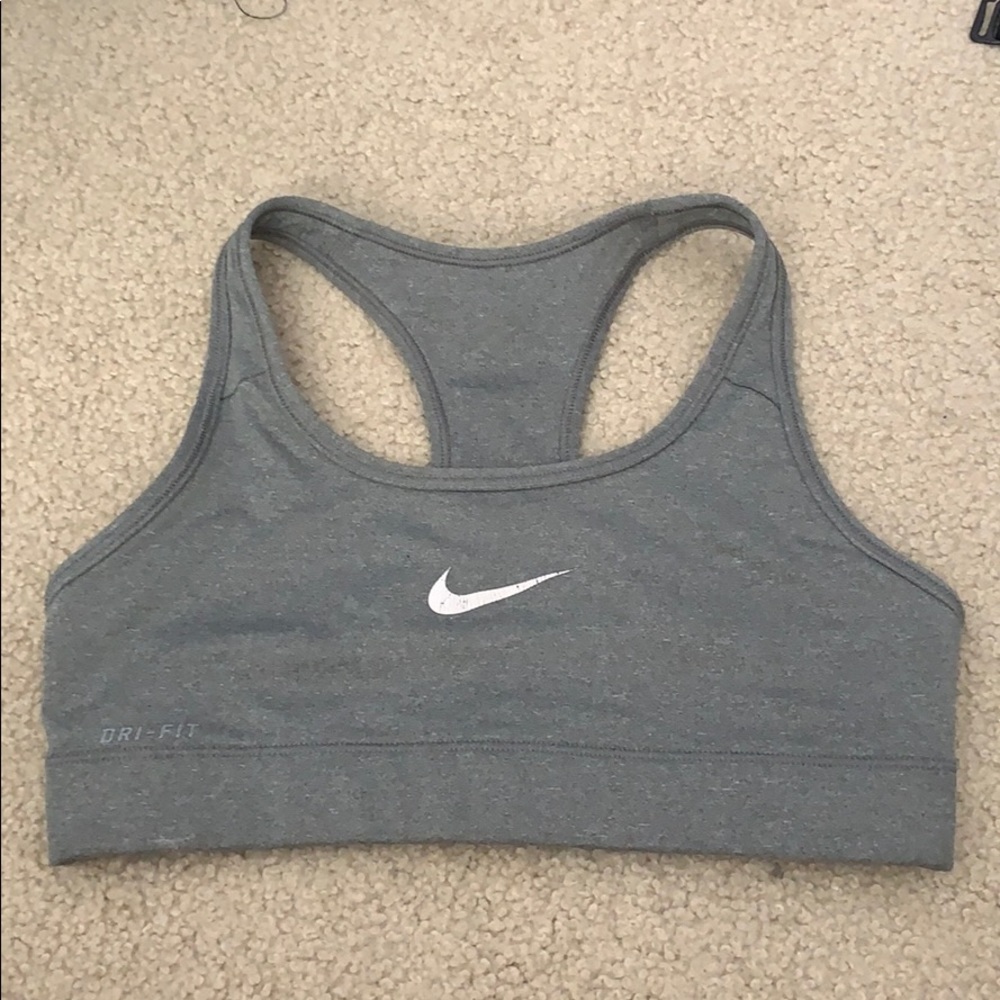 Grey Nike sports bra